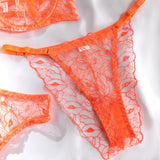 Dana Orange Lace Underwear Set