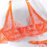 Dana Orange Lace Underwear Set