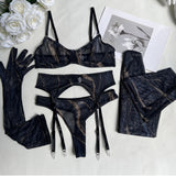 Anika Long Gloves Lingerie Set